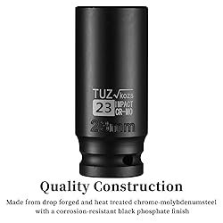 TUZkozs 1/2-Inch Drive 23mm Deep Impact Socket with