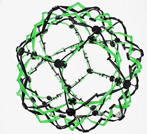 Hoberman Mini Sphere Neon Green and Black Expandable Ball