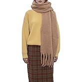 MININAI Women Chunky Scarf, Soft Warm Winter Scarf for Cold Weather, Christmas Blanket Scarves Pashmina Shawl Wrap