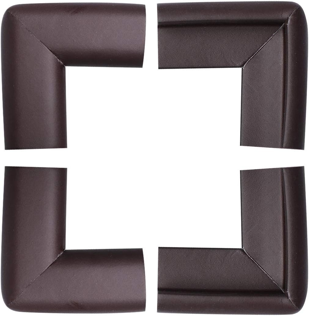 uxcell 4 Pack Foam Furniture Table Desk Edge Cover Pads Protectors Corner Cushions Bumper Guards Brown