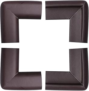 uxcell 4 Pack Foam Furniture Table Desk Edge Cover Pads Protectors Corner Cushions Bumper Guards Brown