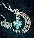 OnairMall Luminous Series Moon Love Heart Pendant Necklace for Girls Fluorescent Necklace, Glow in The Dark (Blue)