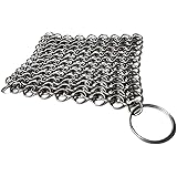 Mythrojan Chainmail Stainless Steel Scrubber: Ideal for Cleaning Cast Iron Skillet, Wok, Cooking Pot, Griddle or Cast Iron Ca