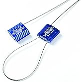 LeadSeals 50 Blue High Security Cable Seals With Barcode - Pull Tight Numbered Steel Anti-Tamper Shipping Self-Locking Tags for Logistics - ISO 17712 Certificated