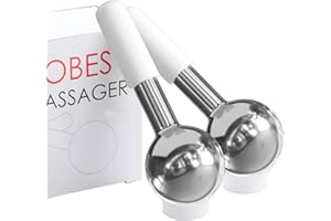 Lazzybeauty Steel Ice Globes for Face, Unbreakable Cooling Facial Massage Tools for Neck & Eyes, Stainless Steel Beauty Rolle