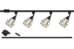 4 Lights LED Track Lighting Kit with 3.3FT H Track Lighting Rails & Floating Canopy Connector, E26 Track Light Kit Modern Kit