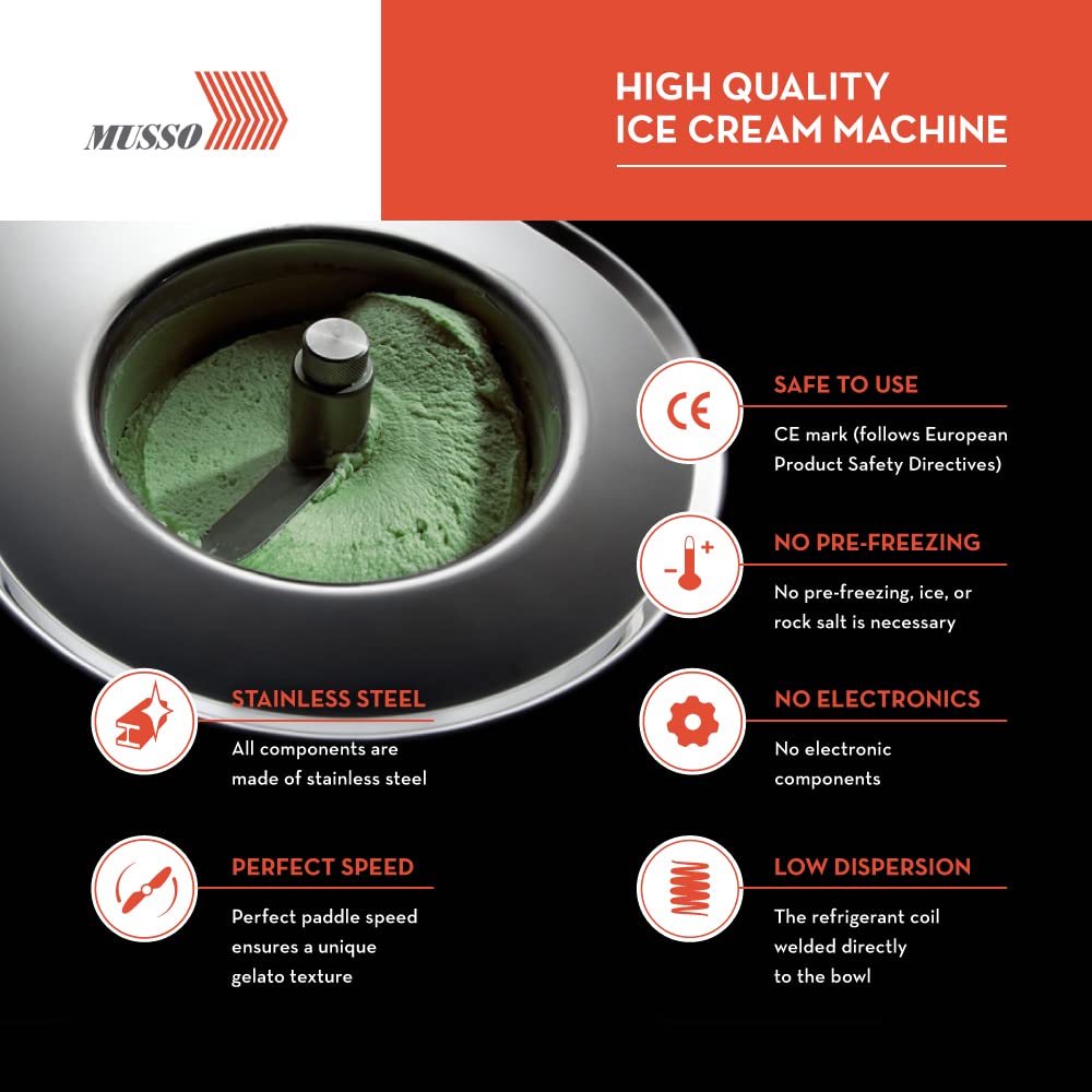 Lello 4080 Musso Lussino Heladera de 1,5 cuartos, inoxidable - 110/120 V 60 HZ