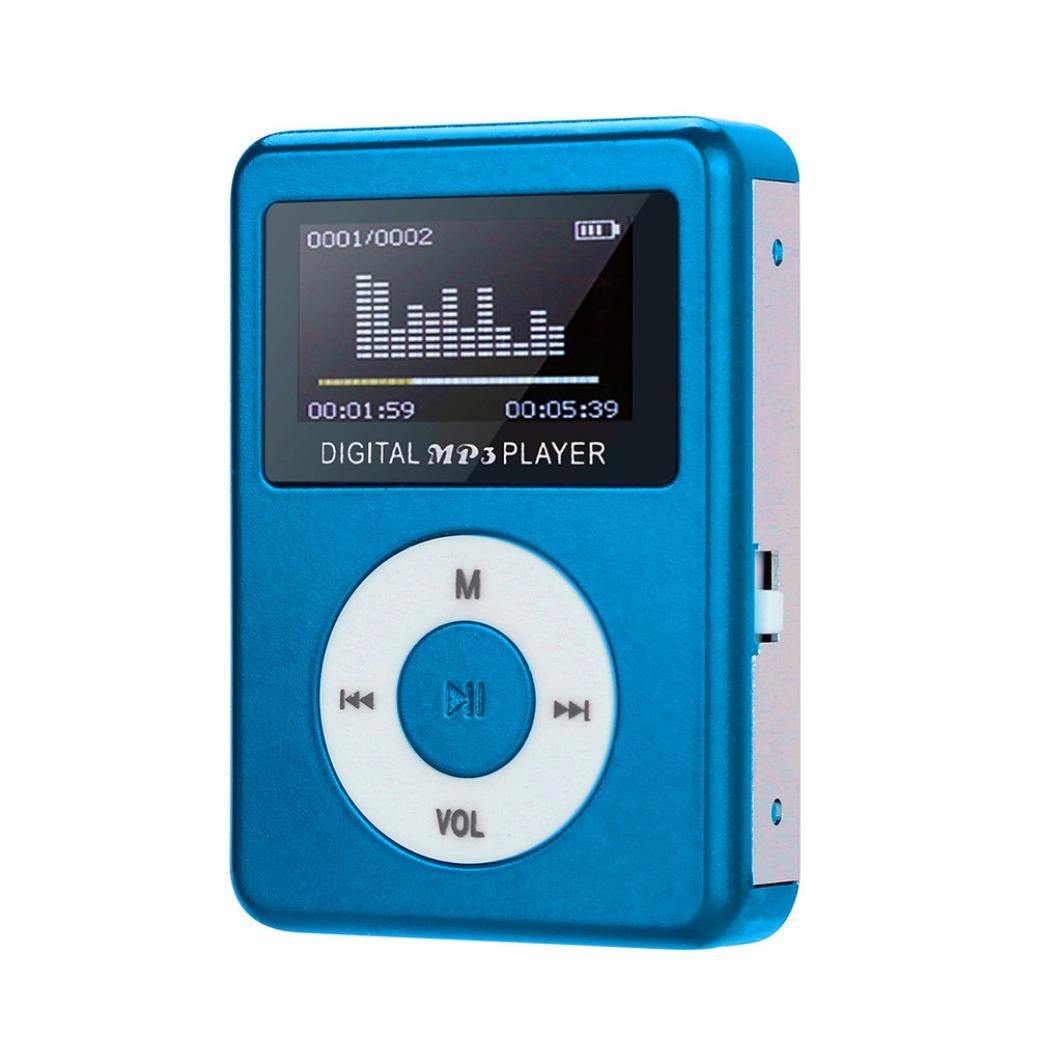 Y56 Usb Mini Mp3 Player Lcd Bildschirm Unterstutzung 32 Gb Micro Sd Tf Karte Blue