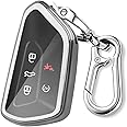 QBUC for Volkswagen Key Fob Cover with Keychain,Car Key Case fit for VW ID.4 ID.3 MK8 Golf GTI Seat Leon MK4 Skoda Octavia(Silver)