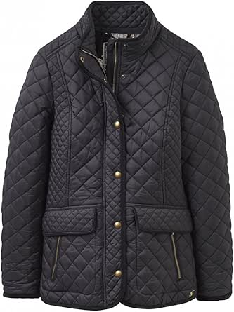 joules black quilted jacket size 16