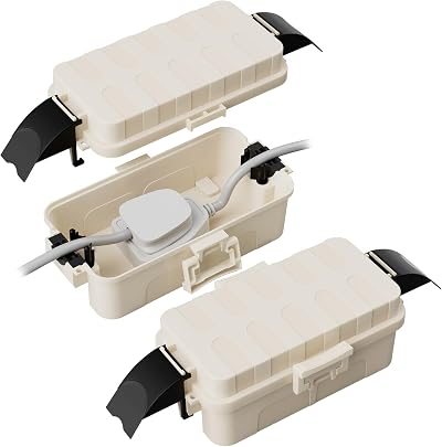 [Restmo] Weatherproof Electrical Box 2 Pack IP55 Almond 15x8.1x4.5cm