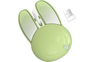 KNOWSQT Bunny Wireless Mouse Green, 2.4G Silent Rabbit Mice with USB Receiver - for Laptop Windows PC Mac Desktop Gaming