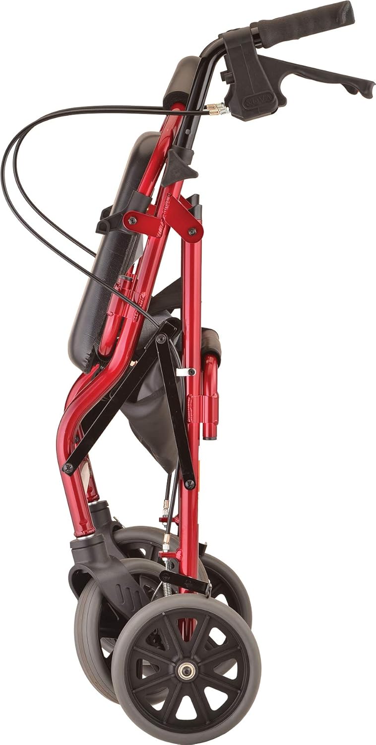 NOVA Zoom Rollator Walker with 20” Seat Height, Red: Health & Personal Care