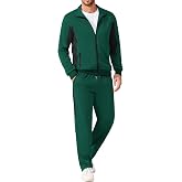 COOFANDY Men's Tracksuits 2 Piece Jogging Athletic Sweatsuits Full Zip Set | Color-Blocking Jacket and Pants, Running Walking Travel Track Suits, Comfortable and Soft Fabric, Fashion Casual Set Outfit