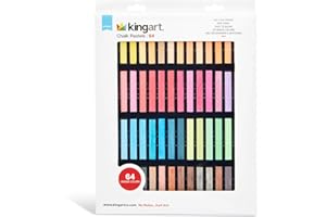 KINGART Square Chalk Pastels, Set of 64 Unique Colors