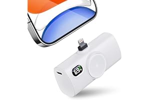 TCNOLL Small Power Bank 5000mah Compatible with iPhone & Smartphones-White