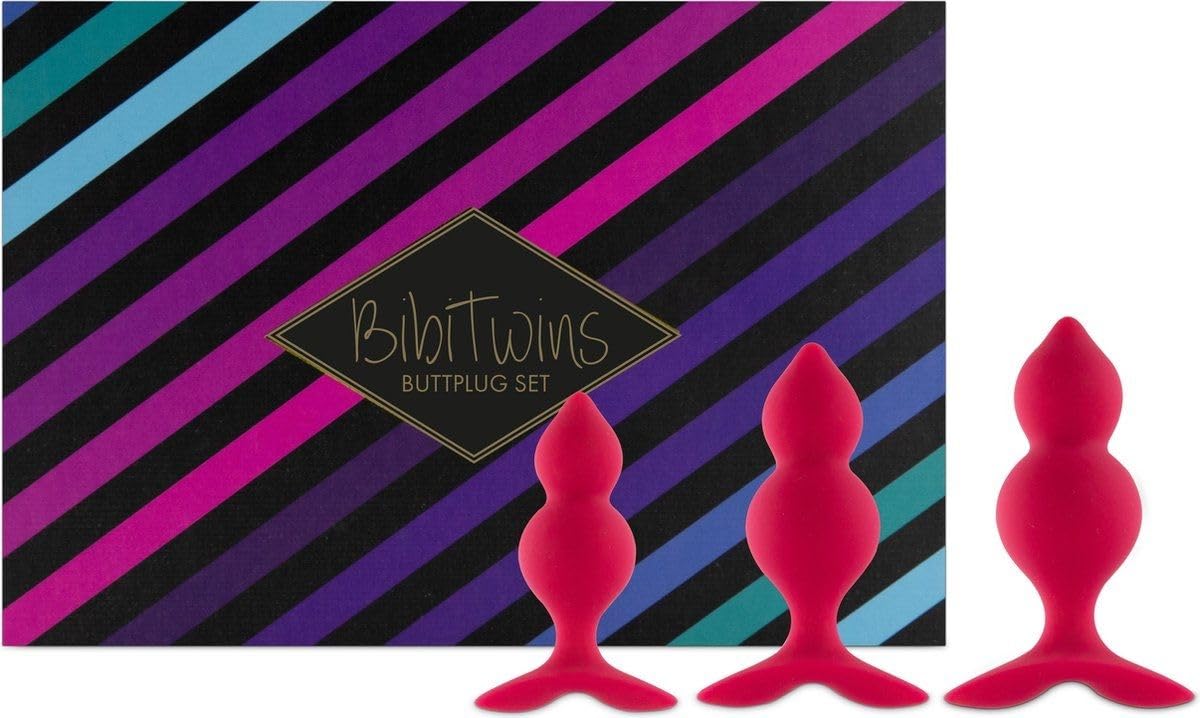 FeelzToys Bibi Twin Butt Plug Set 3 pcs Pink, 0.309 kg