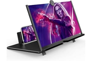 TENLARY 16" Screen Magnifier for Cell Phone – 3D HD Magnifing Screen Enlarger Projector for Movies Videos and Gaming – Foldable Phone Stand Holder with Screen Amplifier–Compatible with All Smartphones