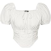 Scarlet Darkness Renaissance Shirt Women Off The Shoulder Corset Tops Peasant Blouse