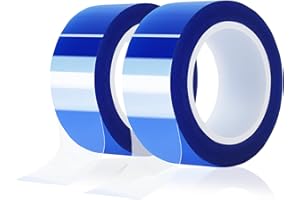 MEBMIK 2 Rolls 20mm x16m(52FT) Blue Heat Tape High Temperature Heat Resistant Tape Heat Transfer Tape for Heat Sublimation Press Vinyl,No Residue