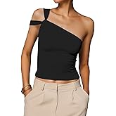 FIGKICKSEN Summer One Shoulder Tops for Women Going Out Asymmetric Strapless Tube Top Party Trendy Sleeveless Y2k Top