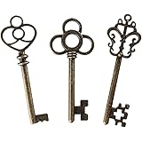 Mixed Set of 30 Large Skeleton Keys with Antique Style Bronze Brass Skeleton Castle Dungeon Pirate Keys for Birthday Party Fa