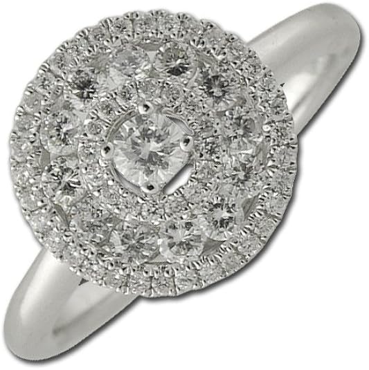 Diamond Triple Halo Engagement Ring 0.68 ct tw 18K White Gold.size 7.0 Amazon.ca Jewelry