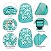 Reinforced Water Resistant School Backpack and Insulated Lunch Bag Set - Teal Floral Motif