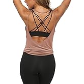 LEXISLOVE Womens Workout Shirts Sexy Open Back Activewear Workout Clothes Sports Yoga Tank Tops
