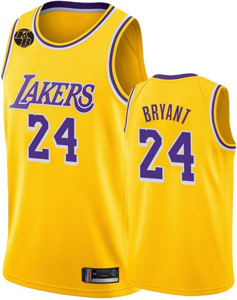 XYFF Men ’s Basketball Jersey-Kobe Bryant- Los Angeles Lakers # 24 Jersey, Commemorative Edition Fan jersey, Embroidered Mesh Basketball Swingman Jersey, 100% Polyester-C-L