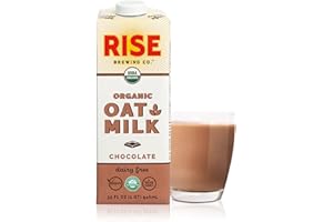 RISE Brewing Co. Chocolate Oat Milk, USDA Organic & Non-GMO, Vegan & Non-Dairy, 32 fl. oz. Cartons (6 pack)