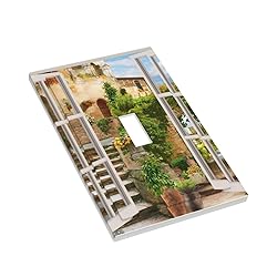 Mediterranean Greece Scene Flowers Single Toggle