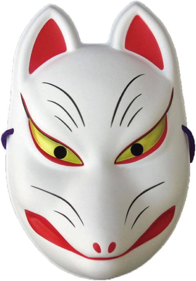 Japanese Traditional Noh Mask Kitsune Fox Design