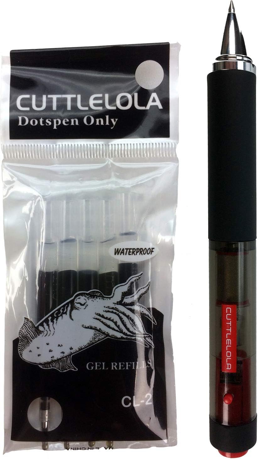 Cuttlelola Dotspen - Rechargable Multi-speed Electric Drawing Pen & 5 Refill Cartridges - Black