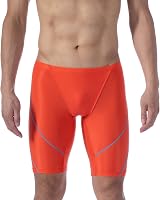 MY KILOMETRE Jammer Mens Swimsuit Solid Endurance Long Racing Light Red S view 2