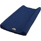 BlueSnail Housse de coussin ultra douce en minky à pois (bleu marine)