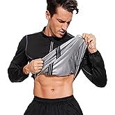 LAZAWG Sauna Suit for Men Sweat Suits Long Sleeve Sauna Jacket Workout Sweat Shirt Zipper Only Top for Gym Workout Exercise