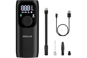 AIGULAR LP2 Portable Air Compressor - Mini Air Pump with Digital LED Screen, 150 PSI, Bike Pump, Tire Inflator for Car, Motor