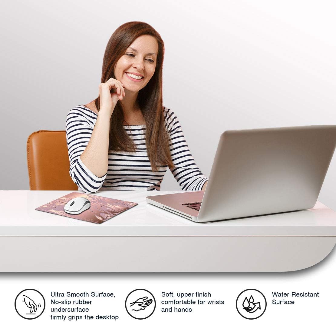 Rose Gold Marble Pattern Pretty Mouse Mat Pad Computer PC Laptop Gaming Office Home Desk Accessory Gadget 24125 - Image 4