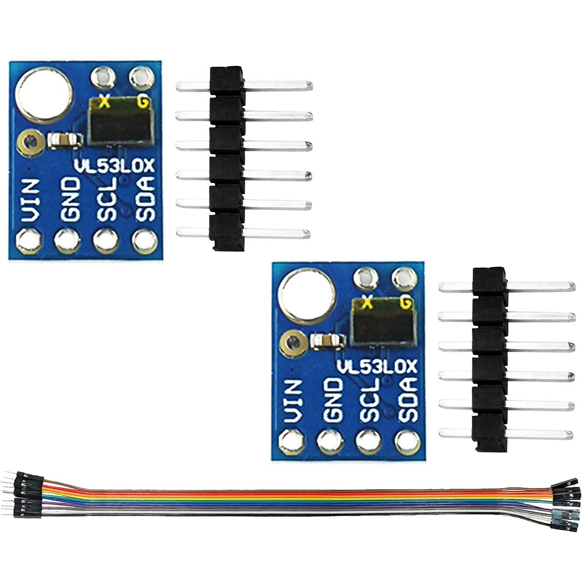 Youmile 2Pcs Ranging Sensor Module GY-530 VL53L0X Time-of-Flight Laser Ranging Sensor 2.8-5V I2C IIC Interface Communication for Arduino