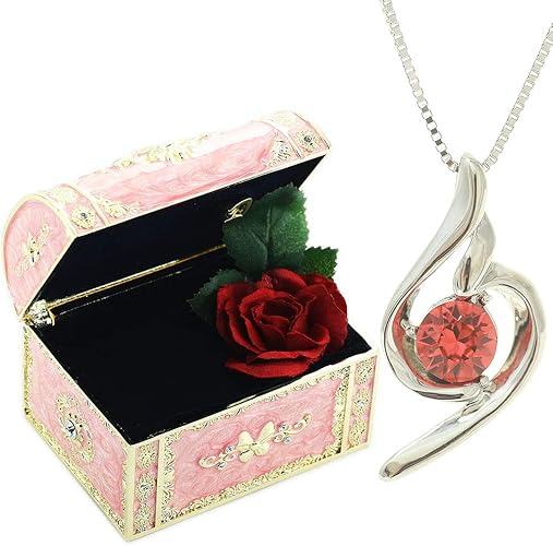 Amazon デバリエ Y441 Jp Gar 1月誕生日プレゼント 女性 人気 彼女 母 ホワイトデー 贈り物 ギフト ネックレス レディース セット品 オルゴール1組 ネックレス1組 ラッピング付 クリスタル ネックレス 通販
