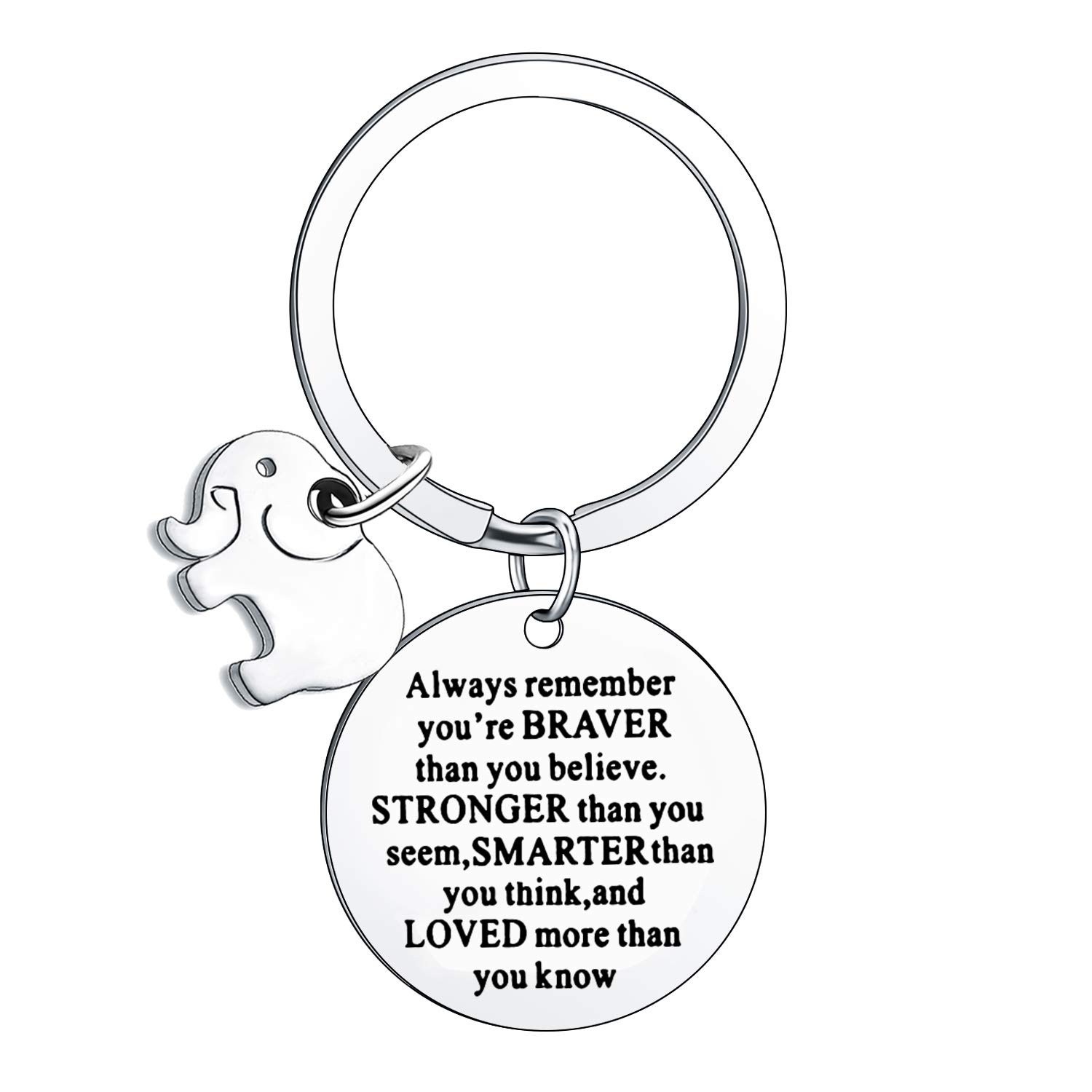 BESPMOSP Inspirational Keychain Don't Forget How Strong You are Keyring Graduation Gifts Elephant Lovers (Always Remember)