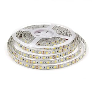 LEDMY DC 12V Flexible Led Strip Light UL(E477884) certification, Led Tape, SMD5050-300Leds, IP62 String Light (White, 4000K) 16.4FT/5M Under Cabinet Lights Using for Spa Light, Homes, Kitchen
