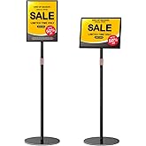 Newzueby Sign Holder Stand 8.5x11 inch - Flip Open Pedestal Floor Standing Sign Holder, Adjustable Versatile Sign Stands for Display, Floor Sign Holder with Easy Replacement for Events and Promotions (1 PACK)
