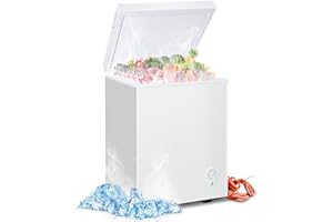 LifePlus Chest Freezer - Compact Deep Freezer 7 Adjustable Temperature with Removable Basket, 3.5 Cubic Feet Energy Saving Super Quiet for Garage, Office, Kitchen, or Apartment