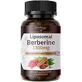 GREENPEOPLE Liposomal Berberine HCL1300mg - Berberine Supplement with Ceylon Cinnamon Activates AMPK - High Absorption Formula Healthy Weight Support – Non-GMO/Vegan – 60-Day