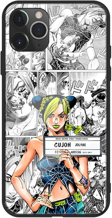 Amazon ジョジョの奇妙な冒険 くうじょう ジョリーン Iphoneケース用 日本アニメ 強化ガラス保護カバー Iphone11pro Xr 8 A Iphone Xs Max スクリーンプロテクター 通販
