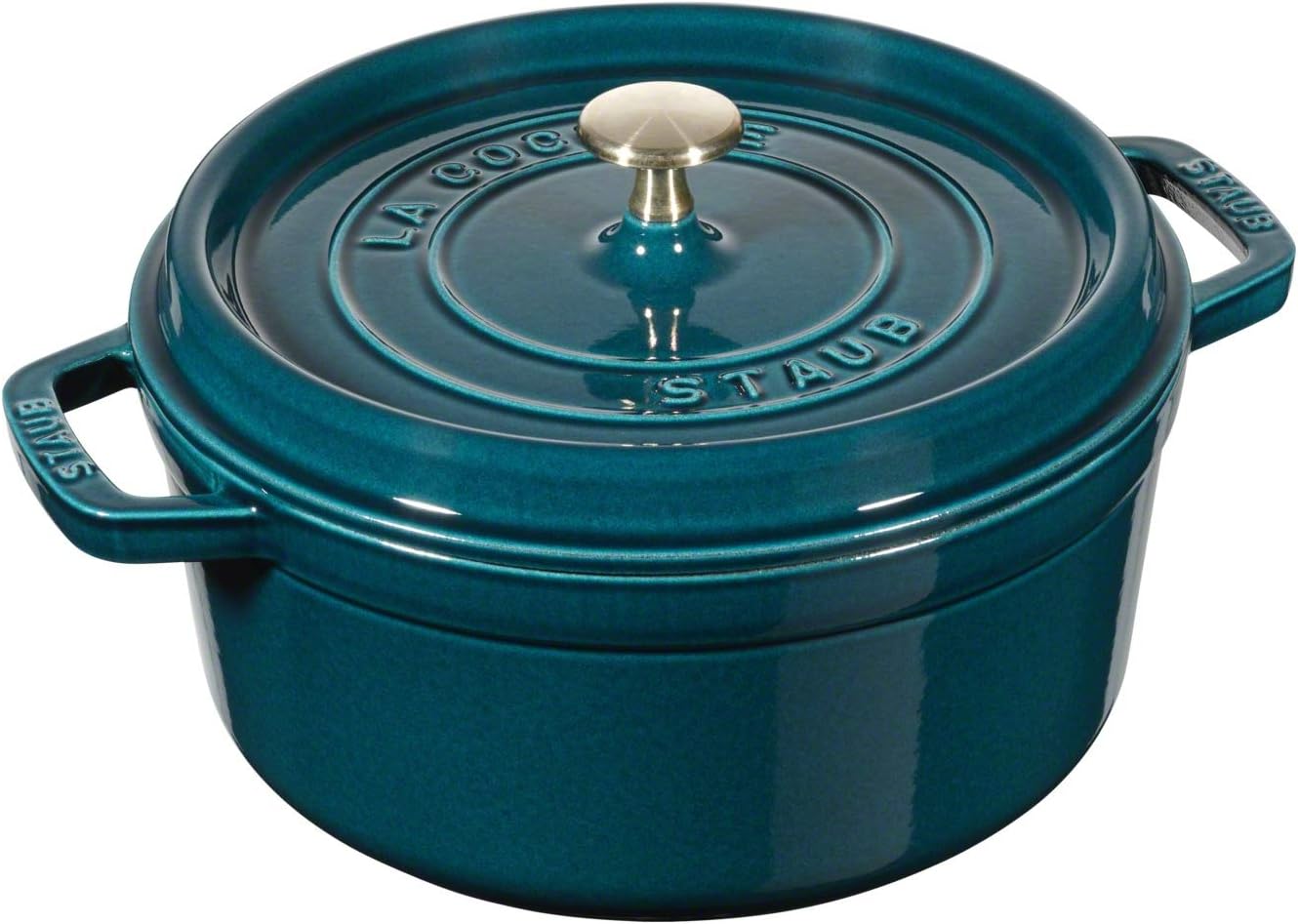 STAUB Cast Iron Roaster/Cocotte, Round, 24 cm, 3.8 L, La Mer