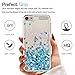 LeYi for iPod Touch 7 Case, iPod Touch 6 Case, iPod Touch 5 Case with Tempered Glass Screen Protector [2 Pack] for Girls, Glitter Liquid Clear Phone Case (Blue)