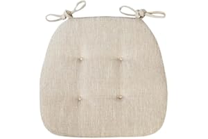 Kitchen Dining Chair Cushions with Non-Slip Ties, Oval Double-Sided& Removable Washable Cover-Resistant for Indoor Outdoor Us